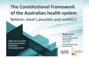 The Constitutional Framework of the Australian health system