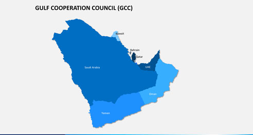 Map of GCC countries