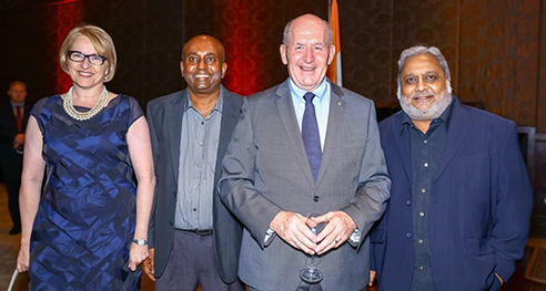 Margaret Faux with Governor-General of the Commonwealth of Australia HE General Sir Peter Cosgrove AK MC (Retired) in Chennai in March 2018 sharing stories of successful Australian businesses like Synapse in the south of India